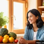 Home 18 헤어 영양소의 효과와 부작용 - A vibrant and detailed illustration of a young Hispanic woman with long, healthy, shiny black hair, ...